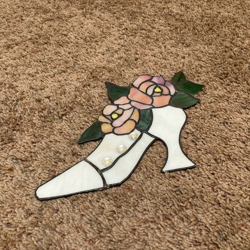 Floral Stained Glass Women's Shoe Decor
